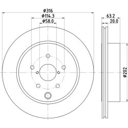 Brake Disc MINTEX MDC2398 OE Ref 26700FG010 MINTEX
