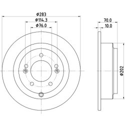 Brake Disc MINTEX MDC2402 OE Ref 584113F000