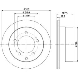 Brake Disc MINTEX MDC2452 OE Ref 4243160260 MINTEX