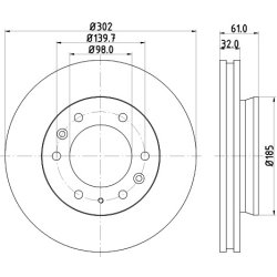 Brake Disc MINTEX MDC2498 OE Ref AB311125AC MINTEX