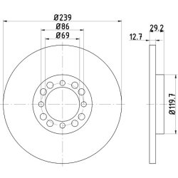 Brake Disc MINTEX MDC251 OE Ref 32934517 MINTEX