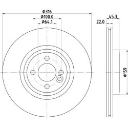 Brake Disc MINTEX MDC2523 OE Ref 6855781 MINTEX