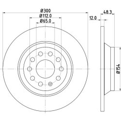 Brake Disc MINTEX MDC2527 OE Ref 3Q0615601A MINTEX