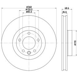 Brake Disc MINTEX MDC2531 OE Ref 7L8615301A MINTEX