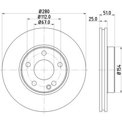 Brake Disc MINTEX MDC2538 OE Ref A2464210012 MINTEX