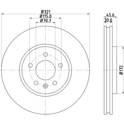 Brake Disc MINTEX MDC2541 OE Ref 569092 MINTEX