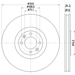Brake Disc MINTEX MDC2542 OE Ref 1618864780 MINTEX