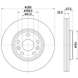 Brake Disc MINTEX MDC2547 OE Ref 4154210412 MINTEX