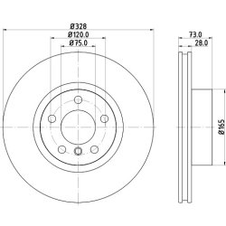 Brake Disc MINTEX MDC2549 OE Ref 34106787490 MINTEX