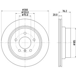Brake Disc MINTEX MDC2555 OE Ref 6855236 MINTEX