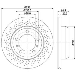 Brake Disc MINTEX MDC2556 OE Ref 98735240101 MINTEX