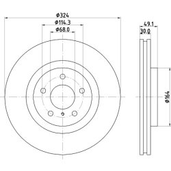 Brake Disc MINTEX MDC2561 OE Ref 40206CD000 MINTEX