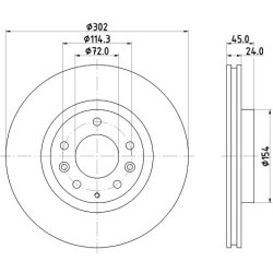 Brake Disc MINTEX MDC2564 OE Ref F15133251 MINTEX