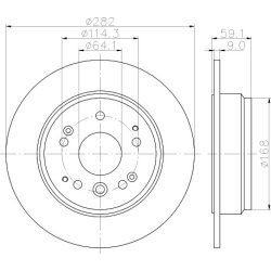 Brake Disc MINTEX MDC2566 OE Ref 42510S0KA00 MINTEX