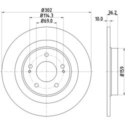 Brake Disc MINTEX MDC2602 OE Ref 1609901080 MINTEX