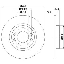 Brake Disc MINTEX MDC2608 OE Ref 1609582880 MINTEX