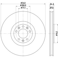Brake Disc MINTEX MDC2610 OE Ref 4249F9 MINTEX