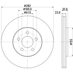 Brake Disc MINTEX MDC2621 OE Ref 4764073 MINTEX
