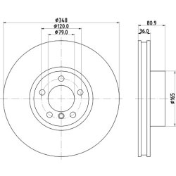 Brake Disc MINTEX MDC2623 OE Ref 6767353 MINTEX