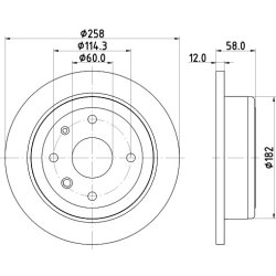 Brake Disc MINTEX MDC2628 OE Ref 96389659 MINTEX