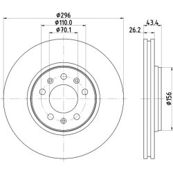 Brake Disc MINTEX MDC2634 OE Ref 4805459 MINTEX