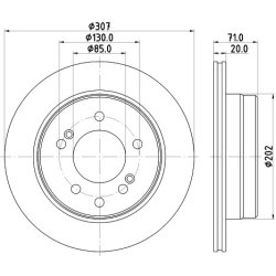 Brake Disc MINTEX MDC2635 OE Ref 4840121003 MINTEX