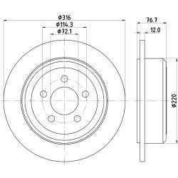 Brake Disc MINTEX MDC2636 OE Ref 2AMV9250AA MINTEX