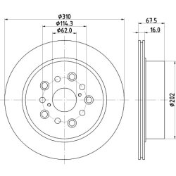 Brake Disc MINTEX MDC2637 OE Ref 4243150080 MINTEX