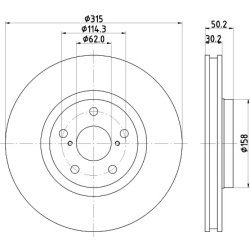 Brake Disc MINTEX MDC2638 OE Ref 4351250191 MINTEX