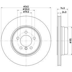 Brake Disc MINTEX MDC2639 OE Ref 34216864054 MINTEX