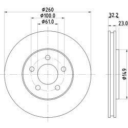 Brake Disc MINTEX MDC2643 OE Ref 04509640 MINTEX