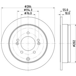 Brake Disc MINTEX MDC2644 OE Ref 584113L000 MINTEX