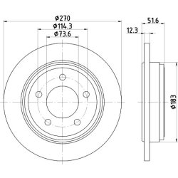 Brake Disc MINTEX MDC2650 OE Ref 04779111AA MINTEX