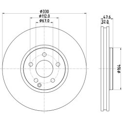 Brake Disc MINTEX MDC2655 OE Ref 2114211112 MINTEX