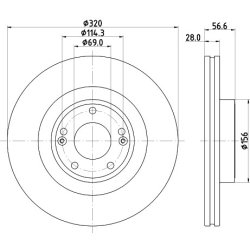 Brake Disc MINTEX MDC2660 OE Ref 517122M000 MINTEX