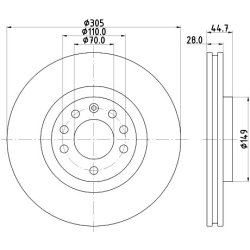 Brake Disc MINTEX MDC2661 OE Ref 51757229 MINTEX