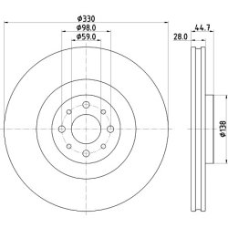 Brake Disc MINTEX MDC2664 OE Ref 51827474 MINTEX