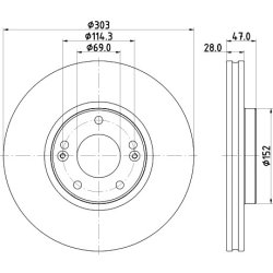 Brake Disc MINTEX MDC2666 OE Ref 517123L010 MINTEX