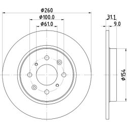 Brake Disc MINTEX MDC2669 OE Ref 42510TM8G01 MINTEX