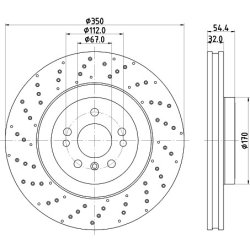 Brake Disc MINTEX MDC2670 OE Ref A1664211012 MINTEX