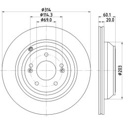 Brake Disc MINTEX MDC2675 OE Ref 584113N000 MINTEX