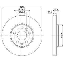 Brake Disc MINTEX MDC2676 OE Ref 6000619994 MINTEX