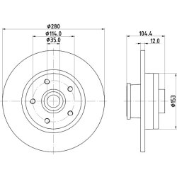 Brake Disc MINTEX MDC2677 OE Ref 6000620071 MINTEX