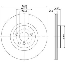 Brake Disc MINTEX MDC2680 OE Ref 34106891080 MINTEX