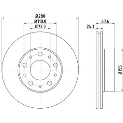 Brake Disc MINTEX MDC2686 OE Ref 4249K3 MINTEX