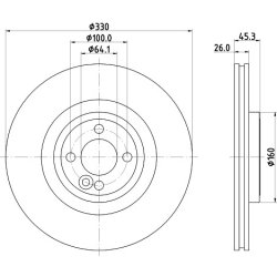 Brake Disc MINTEX MDC2691 OE Ref 6858071 MINTEX