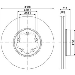 Brake Disc MINTEX MDC2696 OE Ref 1822205 MINTEX