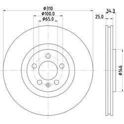 Brake Disc MINTEX MDC2697 OE Ref 6R0615301B MINTEX