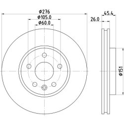Brake Disc MINTEX MDC2700 OE Ref 13515906 MINTEX