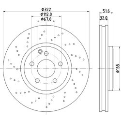 Brake Disc MINTEX MDC2705 OE Ref A0004211812 MINTEX